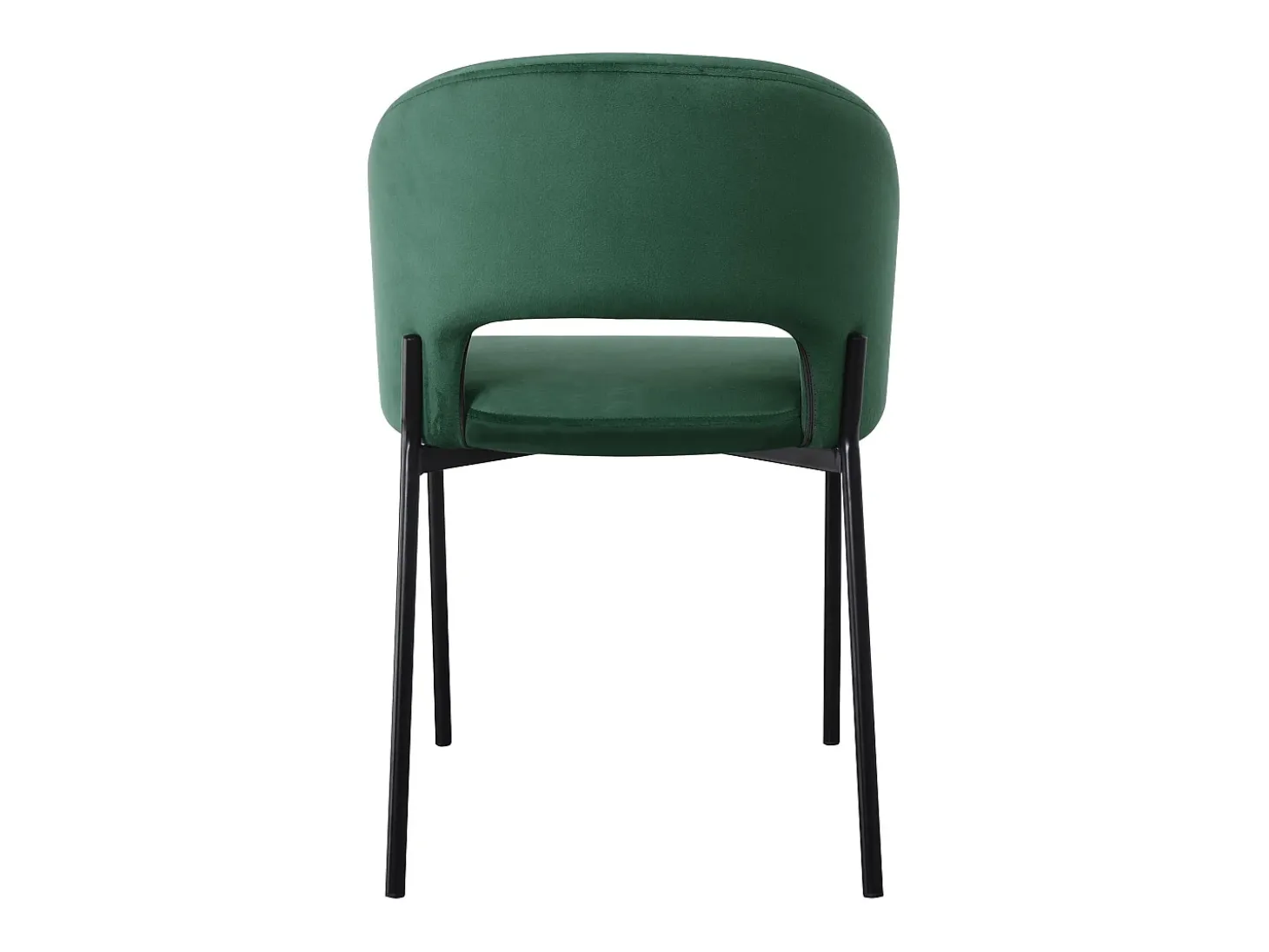Silla contemporánea de terciopelo verde con patas de metal negro FERGIE