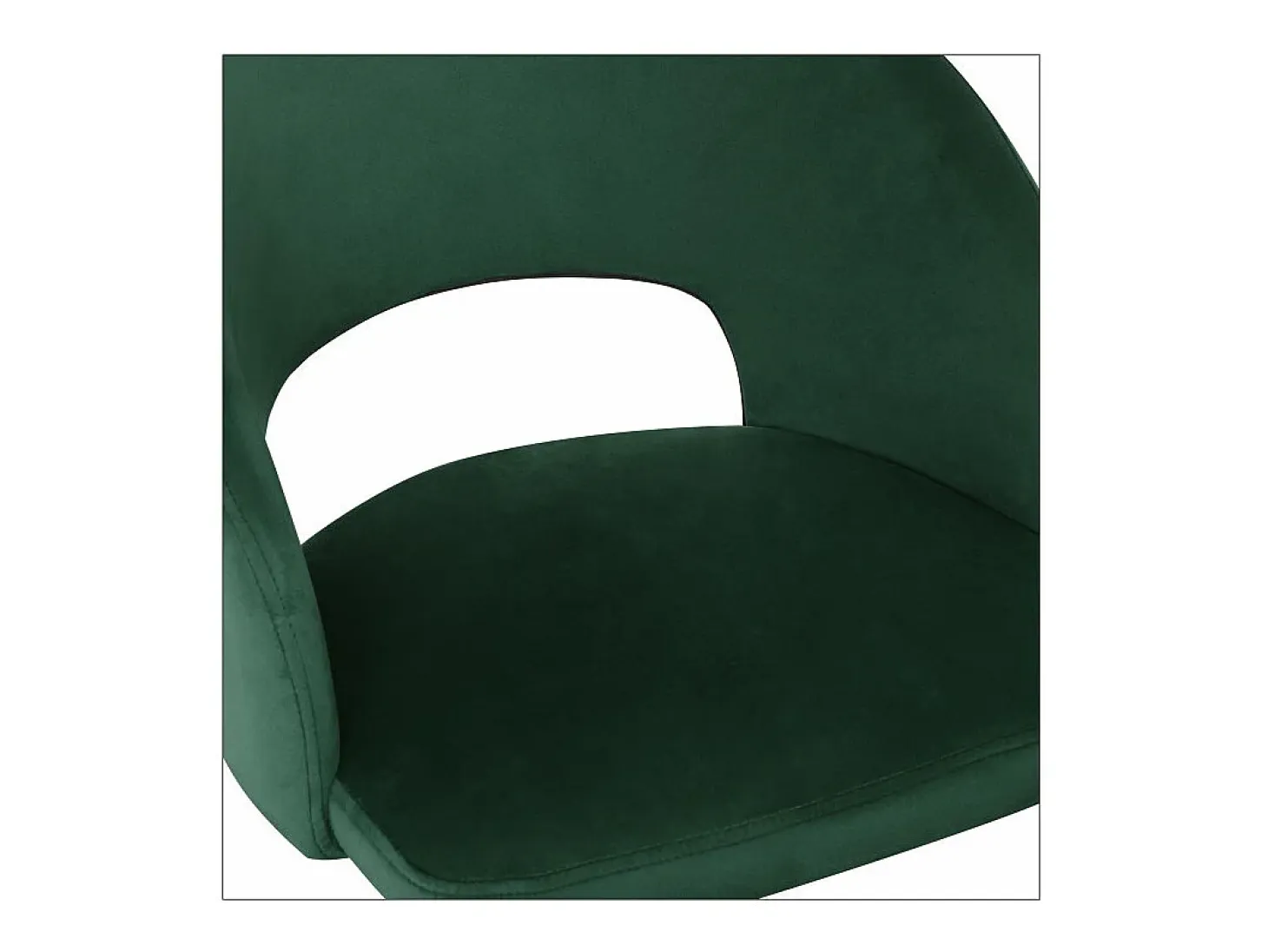 Silla contemporánea de terciopelo verde con patas de metal negro FERGIE