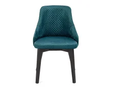 Silla contemporánea de terciopelo verde oscuro con patas de madera maciza LENNY