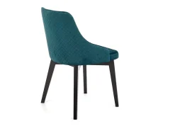 Silla contemporánea de terciopelo verde oscuro con patas de madera maciza LENNY