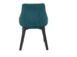 Silla contemporánea de terciopelo verde oscuro con patas de madera maciza LENNY