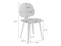 Silla curvada de madera y borreguito, set de 2 negro