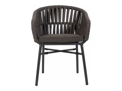Silla de aluminio con cuerda blanca gris