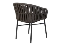 Silla de aluminio con cuerda blanca gris