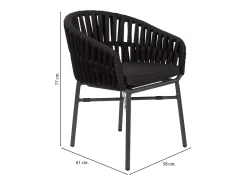 Silla de aluminio con cuerda negro