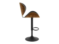 Silla de bar ajustable 63/84 cm en cuero artificial negro - Baudoin