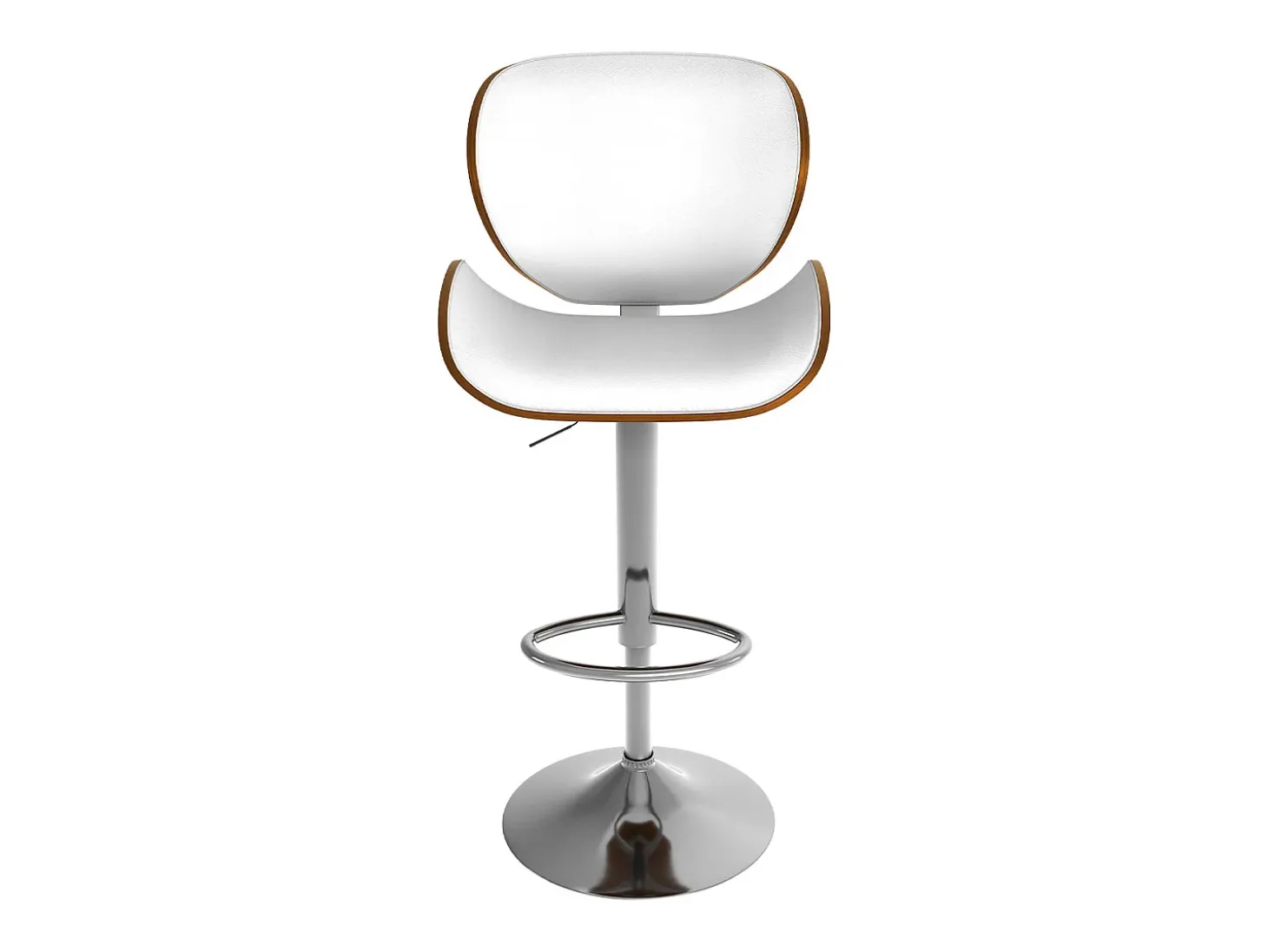 Silla de bar ajustable 63/84 cm en piel artificial blanca - Baudoin