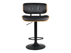 Silla de bar ajustable 65/86 cm en piel sintética negra - Melchior