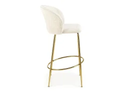 Silla de bar de diseño color crema con estructura de metal dorado Rodéo