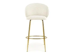 Silla de bar de diseño color crema con estructura de metal dorado Rodéo
