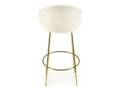Silla de bar de diseño color crema con estructura de metal dorado Rodéo
