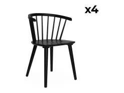 Silla de bar de madera, set de 4 negro