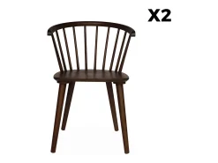 Silla de bar de madera, set de 2 madera oscura