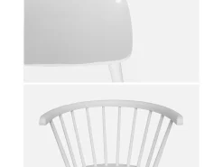 Silla de bar de madera, set de 2 blanco