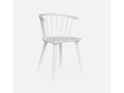 Silla de bar de madera, set de 2 blanco