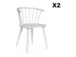 Silla de bar de madera, set de 2 blanco