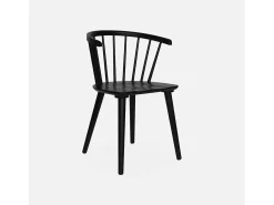 Silla de bar de madera, set de 2 negro