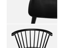 Silla de bar de madera, set de 2 negro
