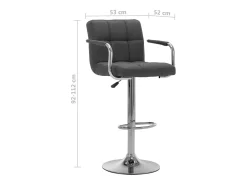 Silla de bar de tela gris oscuro