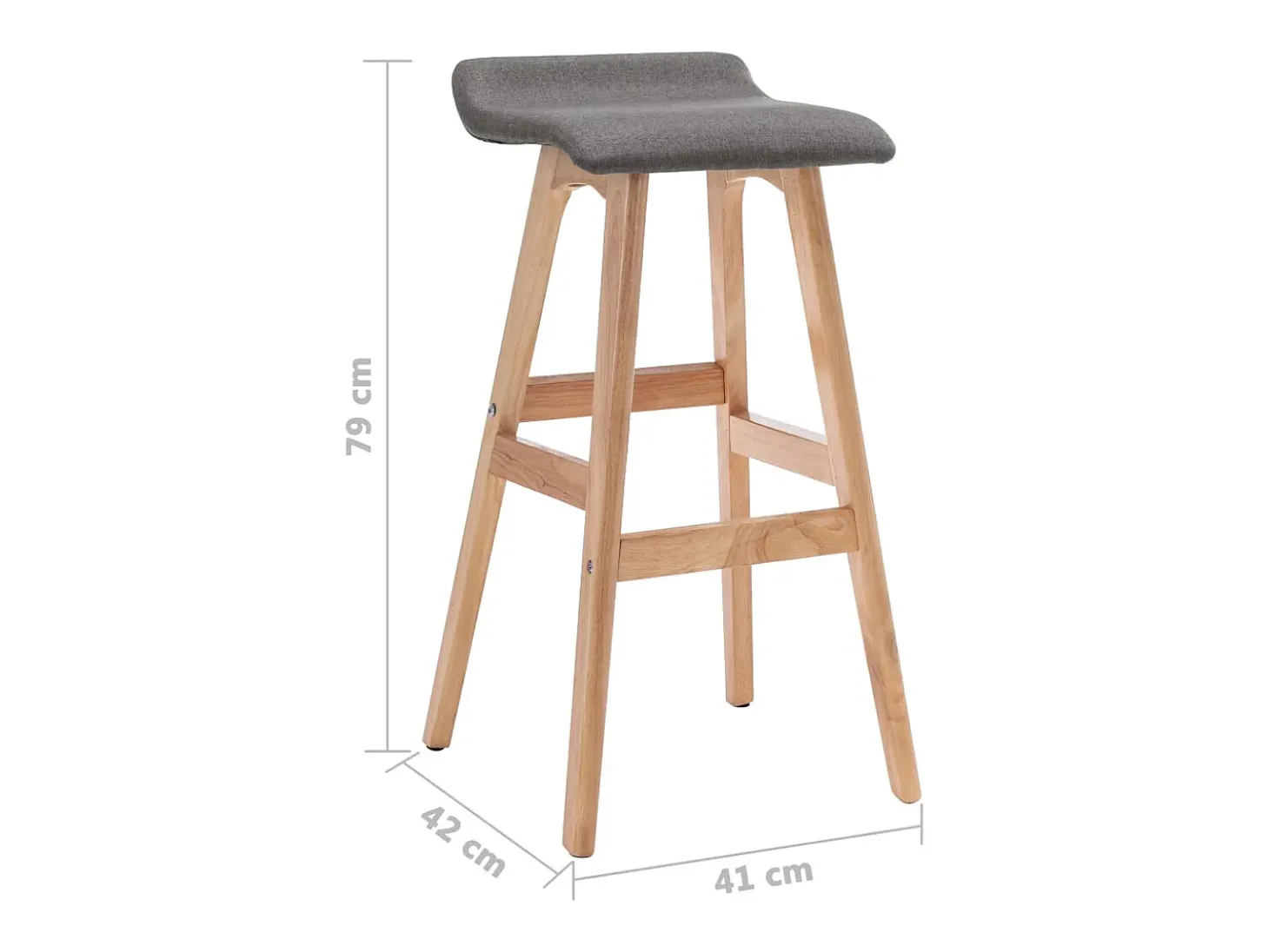 Silla de bar de tela gris oscuro