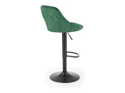 Silla de bar de terciopelo verde con estructura de metal negro BOHORT