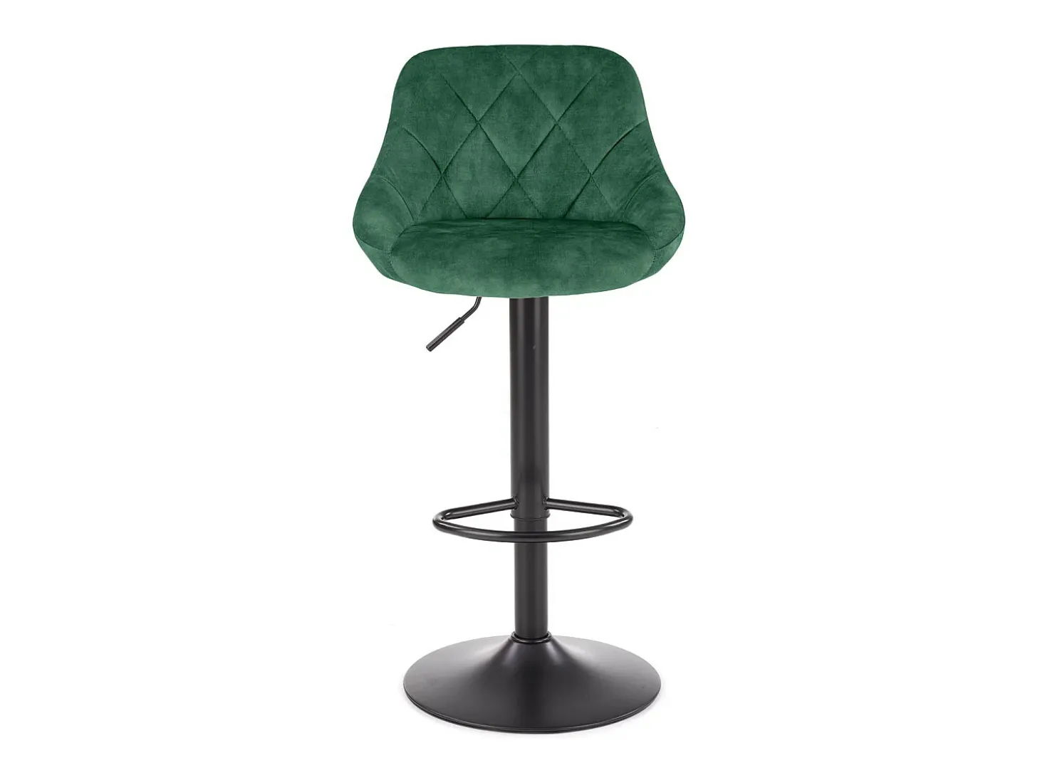 Silla de bar de terciopelo verde con estructura de metal negro BOHORT