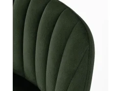 Silla de bar de terciopelo verde con patas de madera maciza LIMPIA