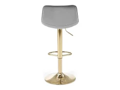 Silla de bar de terciopelo gris con base de metal dorado Explicación