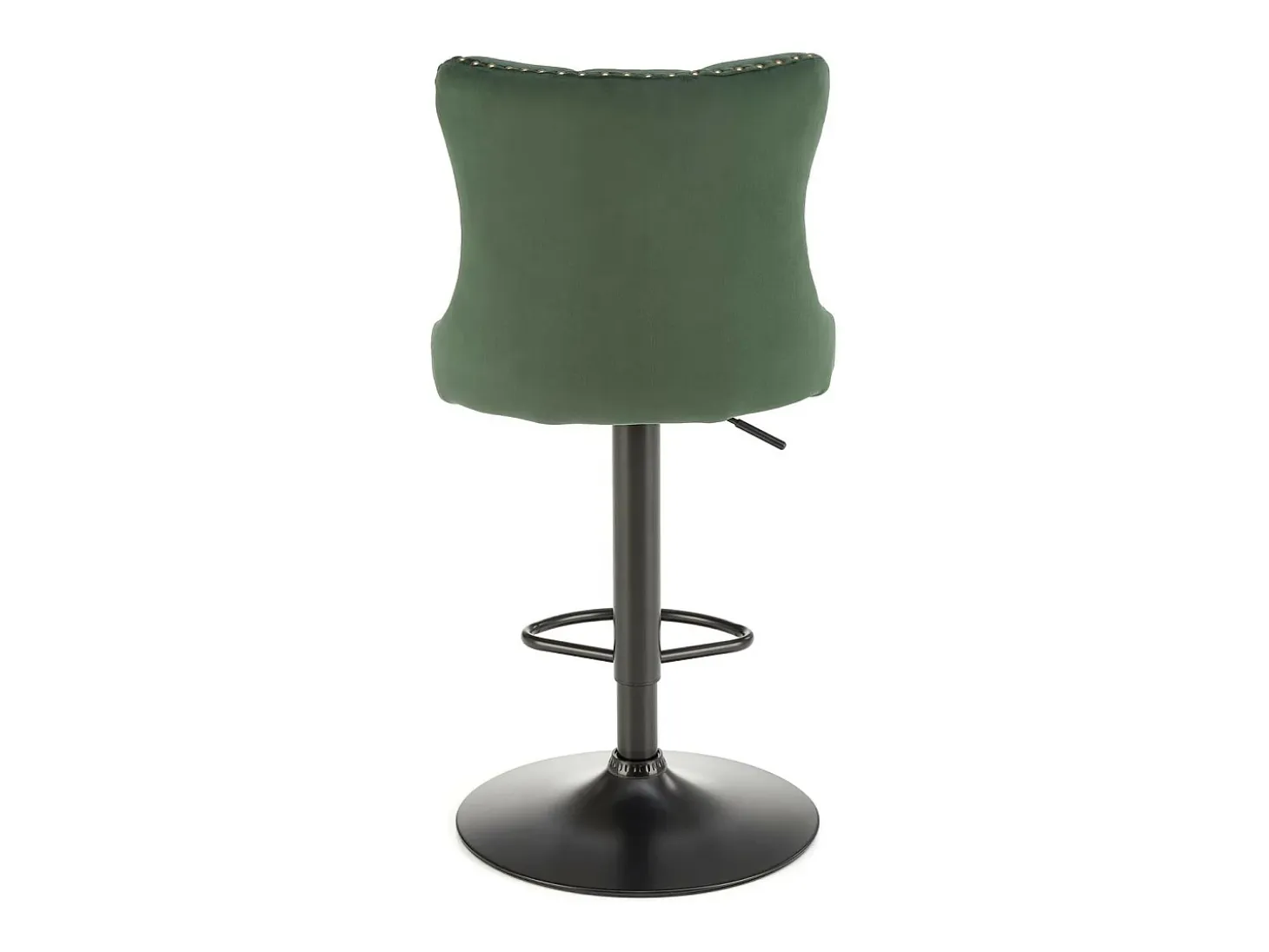 Silla de bar de terciopelo verde oscuro con respaldo tapizado Mandy