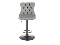 Silla de bar de terciopelo gris con respaldo tapizado Mandy
