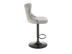 Silla de bar de terciopelo gris con respaldo tapizado Mandy
