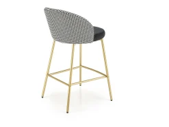 Silla de bar negra con respaldo de pata de gallo Lana