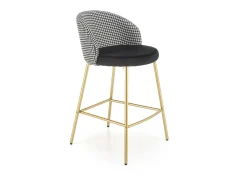 Silla de bar negra con respaldo de pata de gallo Lana