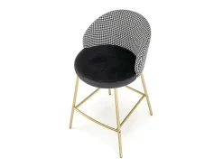 Silla de bar negra con respaldo de pata de gallo Lana