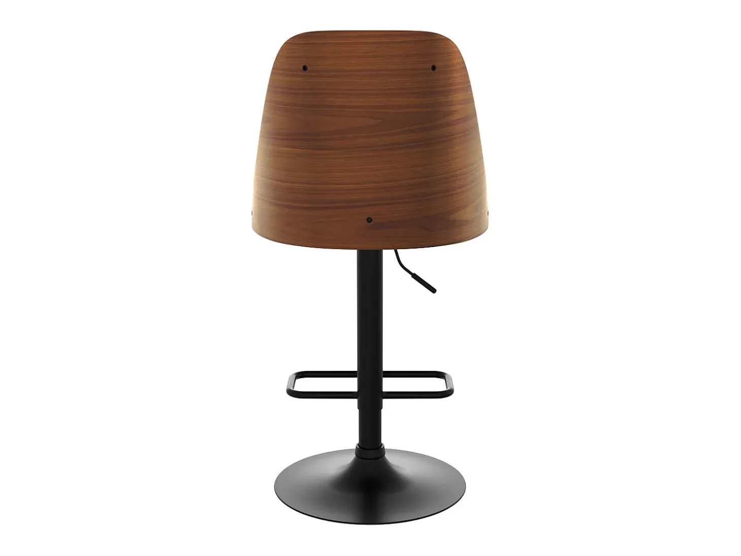 Silla de bar regulable en madera oscura y PU negro 56/77 cm - Georges