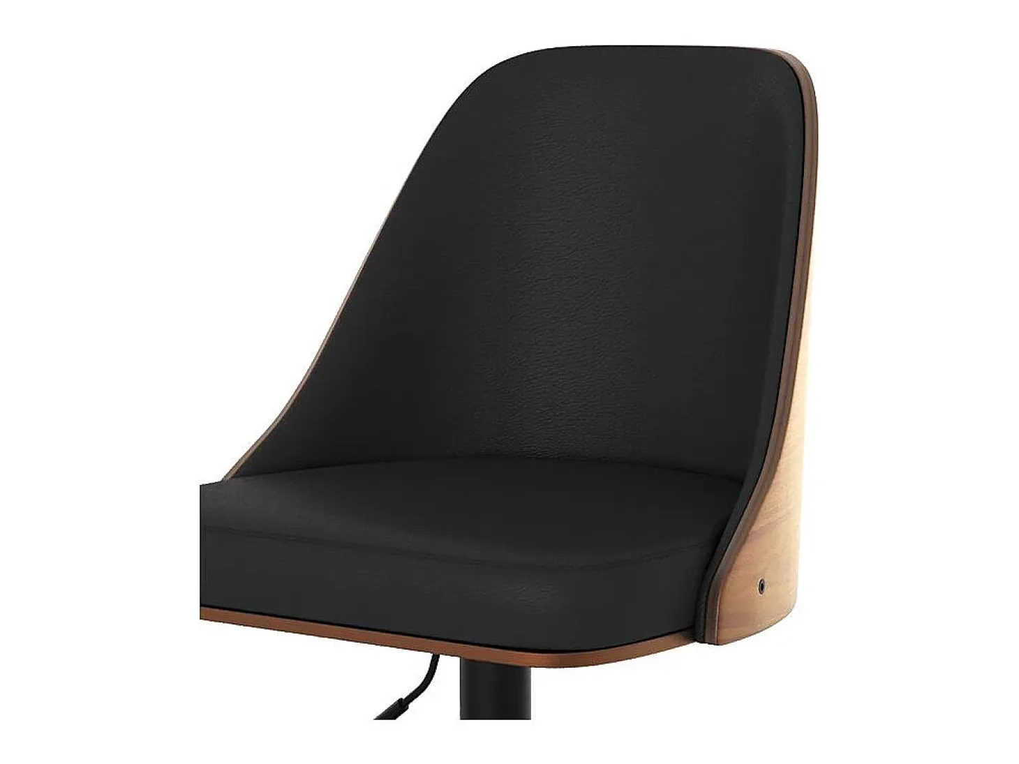 Silla de bar regulable en madera oscura y PU negro 56/77 cm - Georges