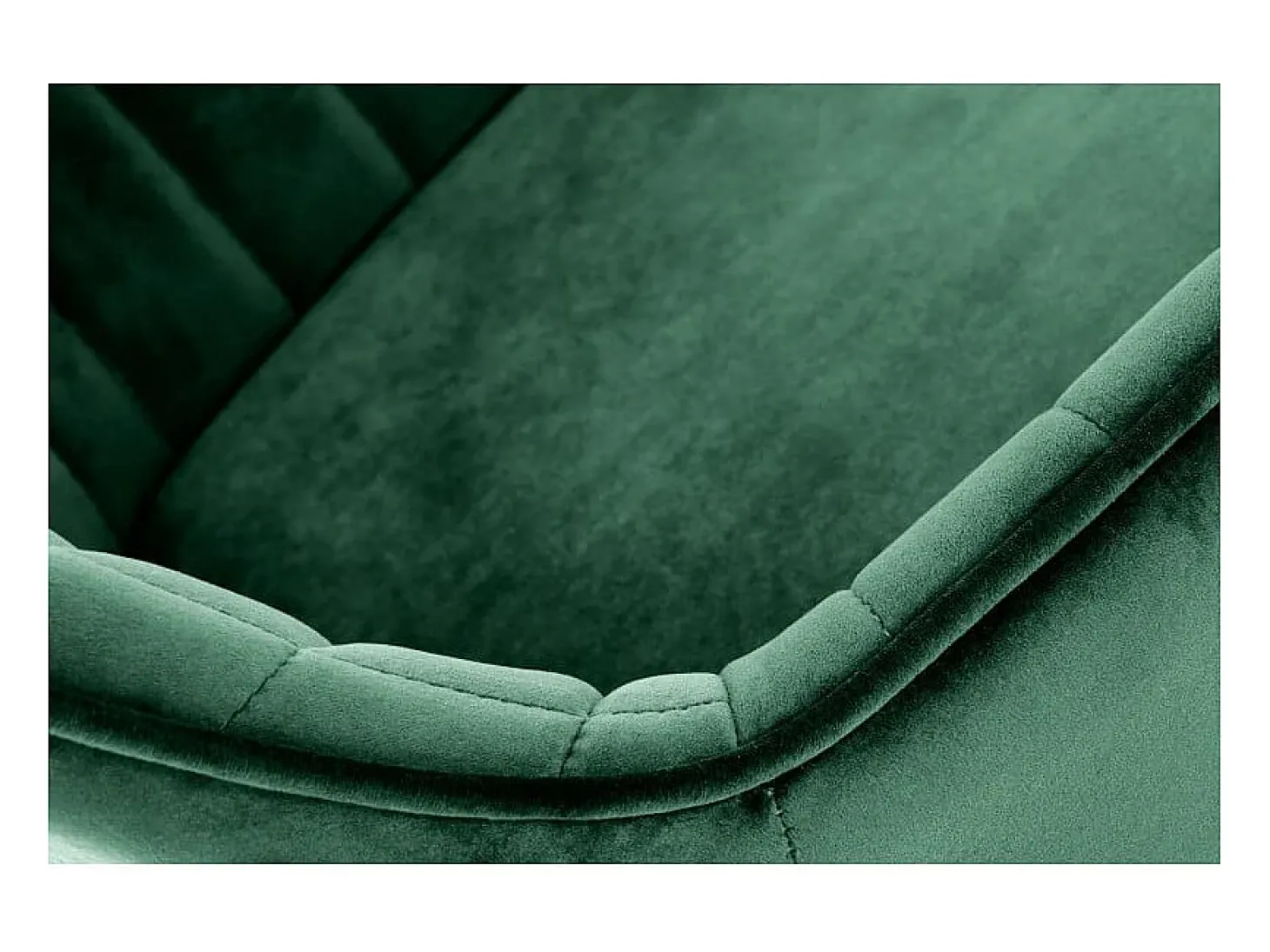 Silla de bar regulable en altura de terciopelo verde con patas de metal EDEN