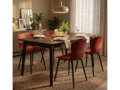 Silla de bar y cocina moderna en polipropileno y metal Chloe - Rojo