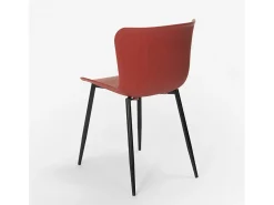 Silla de bar y cocina moderna en polipropileno y metal Chloe - Rojo