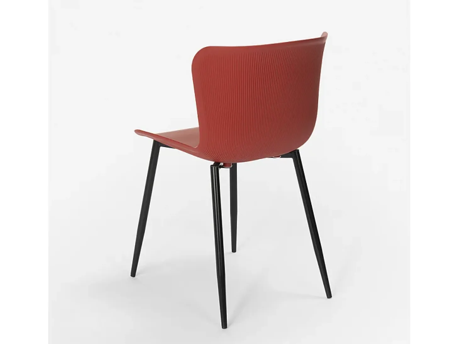 Silla de bar y cocina moderna en polipropileno y metal Chloe - Rojo