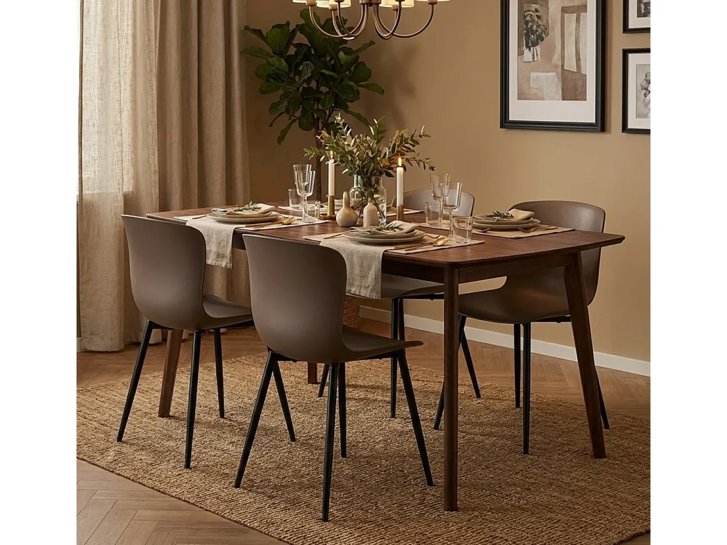 Silla de bar y cocina moderna en polipropileno y metal Chloe - Gris Oscuro