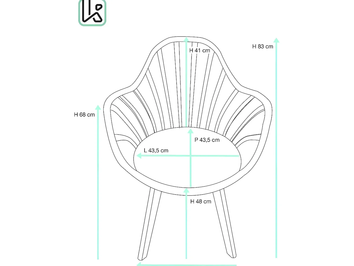 Silla de barrotes escandinava, con reposabrazos, cojín acolchado de cuero sintético, patas de madera de haya clara BOLD+ (blanco gris)