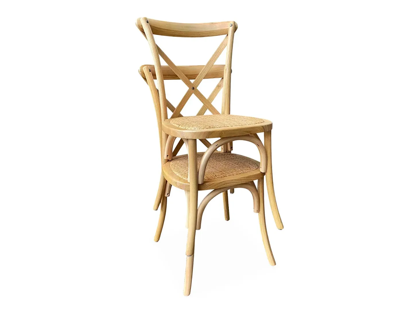 Silla de bistró vintage de madera, set de 4 natural