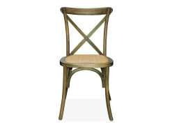Silla de bistró vintage de madera, set de 4 marrón viejo