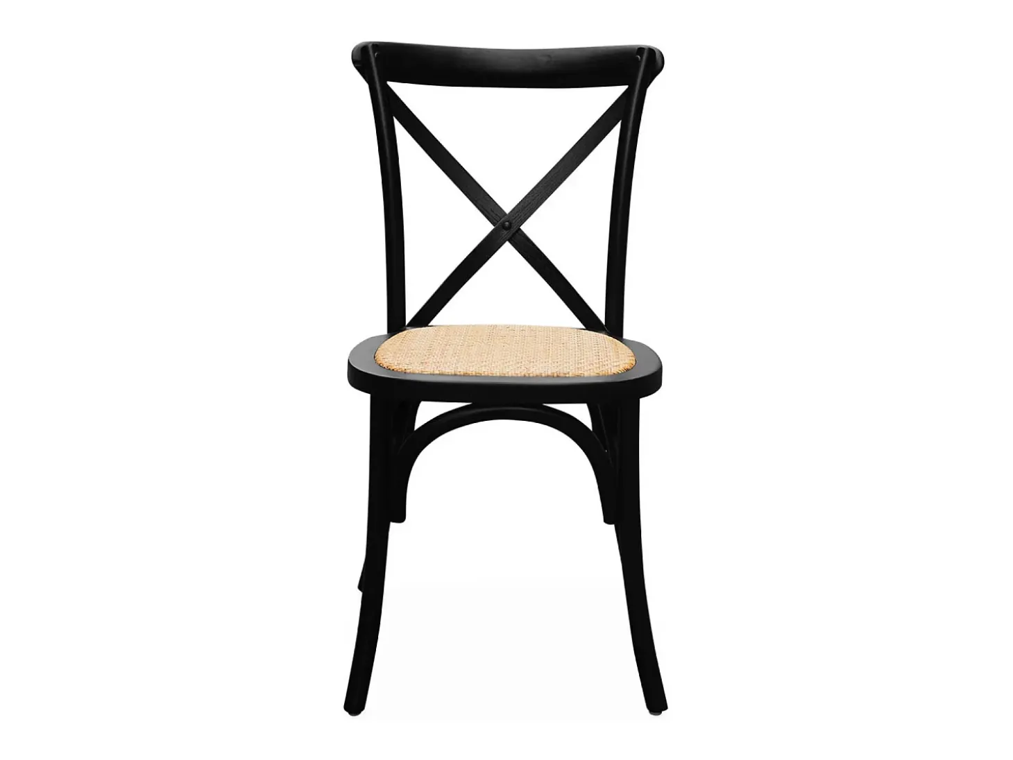 Silla de bistró vintage de madera, set de 4 negro