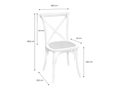 Silla de bistró vintage de madera, set de 4 negro