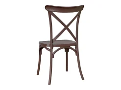 Silla de carreras apilable de plástico marrón con forma de cruz