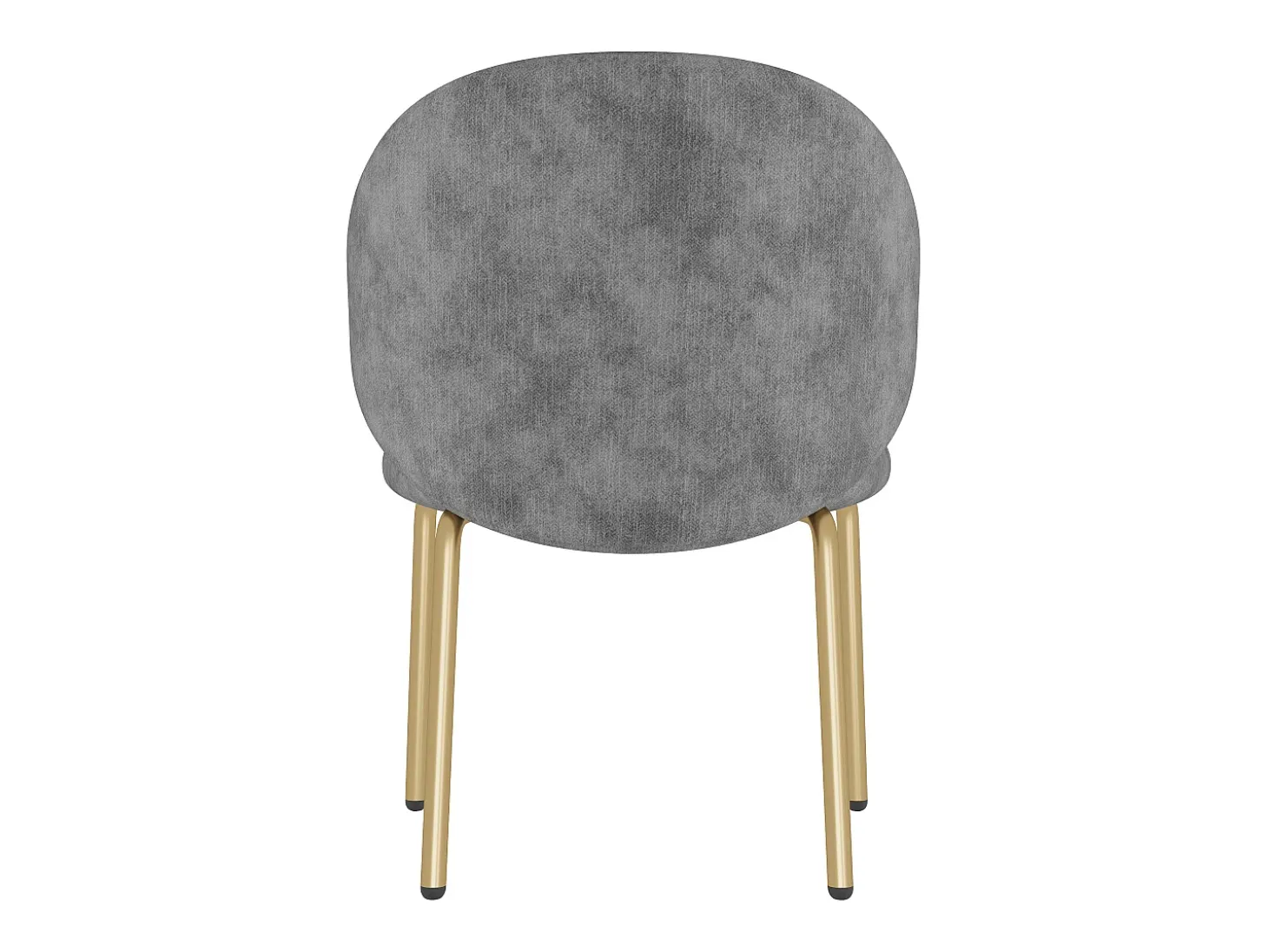 Silla de chenilla gris con patas de metal dorado