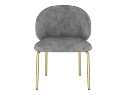 Silla de chenilla gris con patas de metal dorado