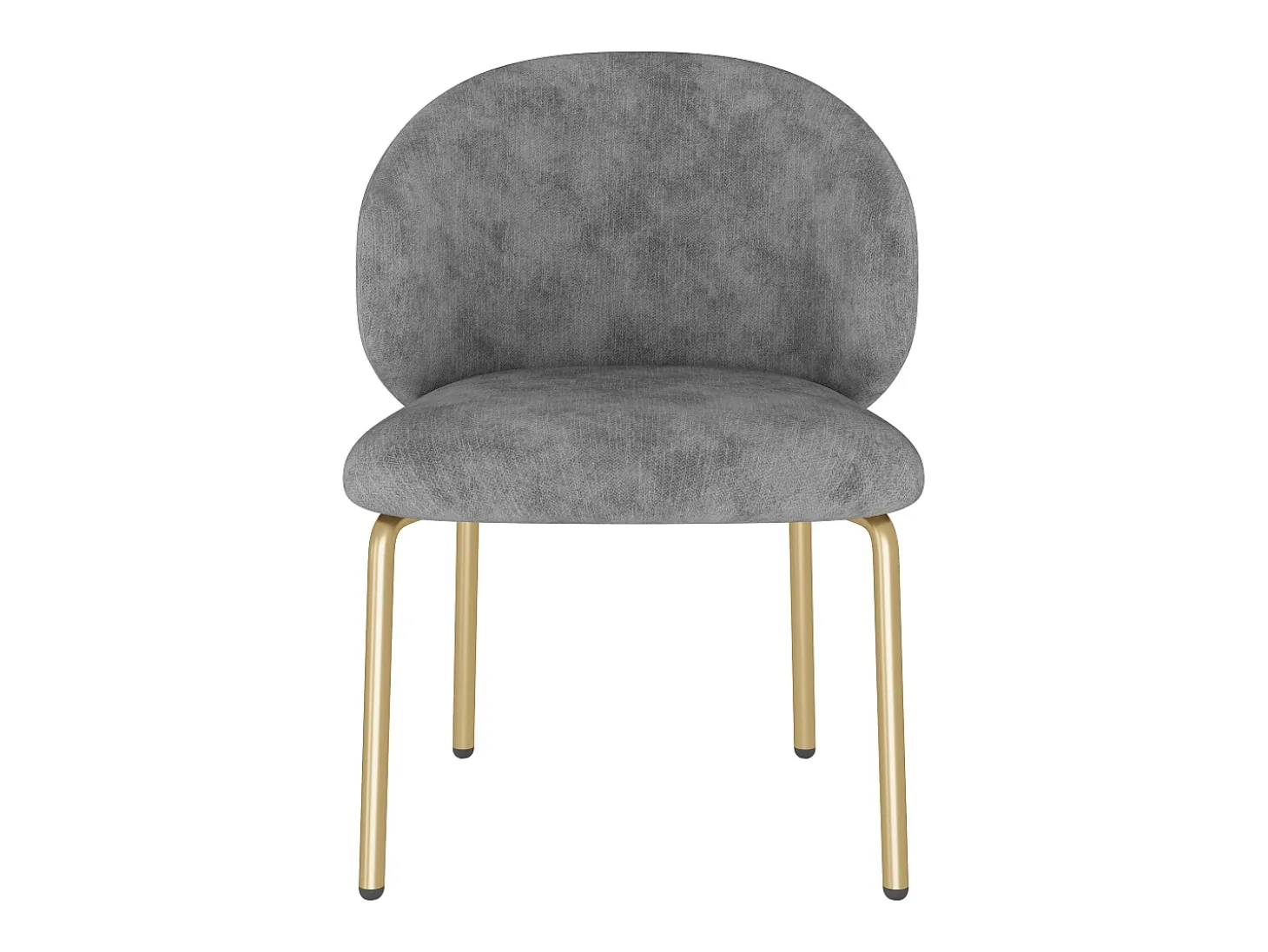 Silla de chenilla gris con patas de metal dorado